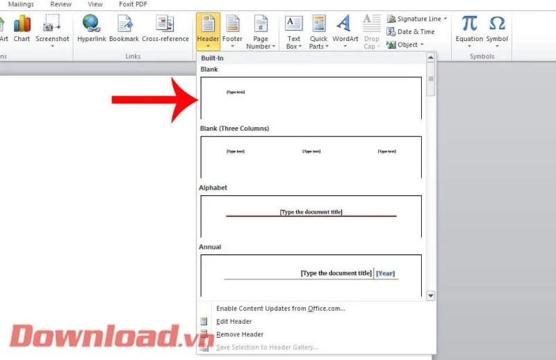 Petunjuk untuk memasukkan gambar ke Header dan Footer Word