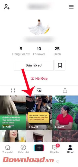 Instruções para revisar vídeos curtidos no TikTok