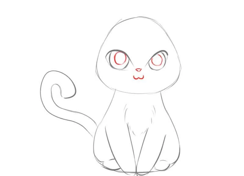 How to draw cute anime cat