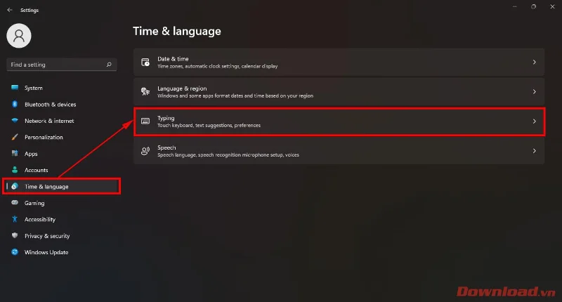 Instructions for installing keyboard shortcuts to switch input languages ​​on Windows 11