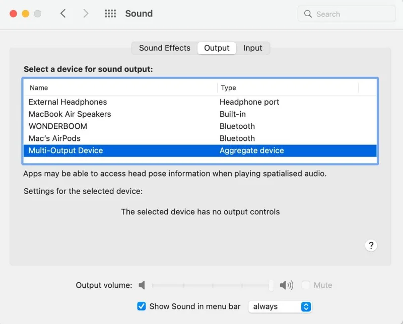 Como reproduzir áudio através de vários alto-falantes e fones de ouvido no Mac