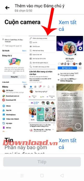 Petunjuk untuk menambahkan foto unggulan di Facebook