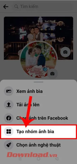 Petunjuk membuat grup foto sampul di Facebook