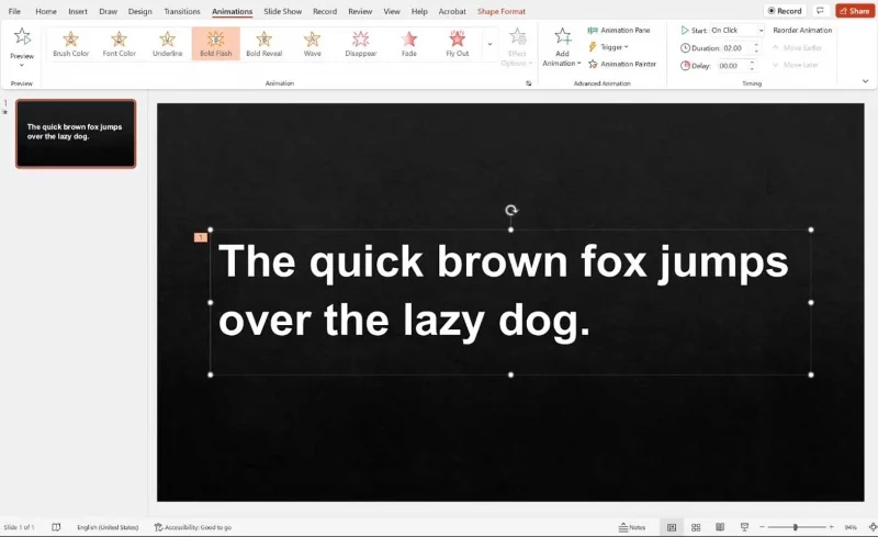 Cara menekankan sebuah kata dalam presentasi di Microsoft PowerPoint