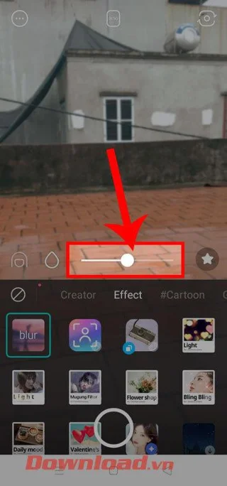 Petunjuk untuk memburamkan foto di B612