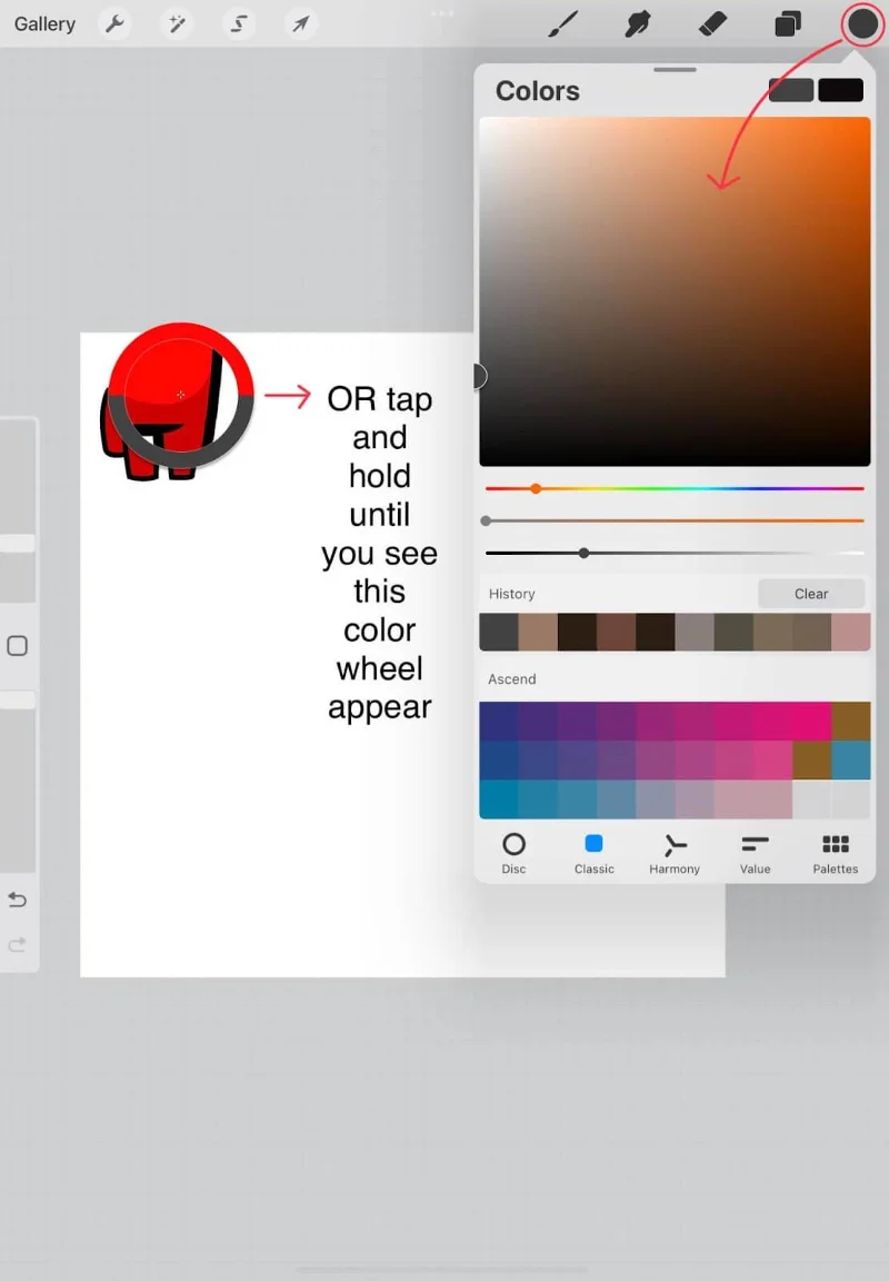 Instruções para usar o Procreate para iniciantes