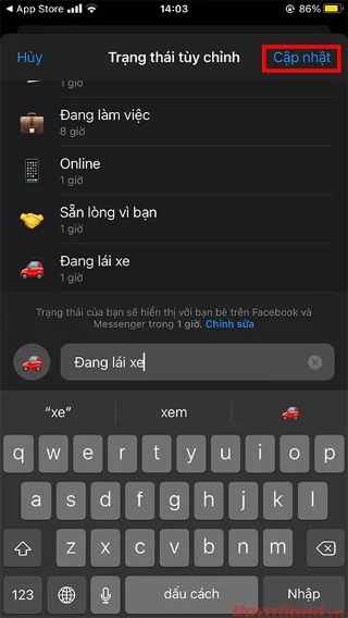 Como atualizar o status no Facebook Messenger