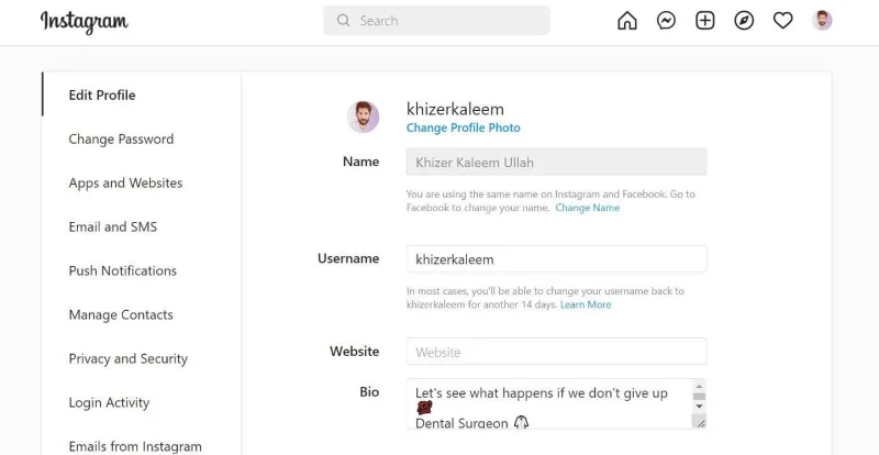Cara mencari dan mendapatkan link Instagram
