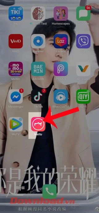 Instruções para excluir pessoas e objetos extras em fotos usando Meitu