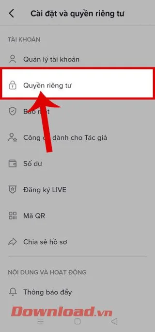 Petunjuk untuk mengunduh data akun di TikTok