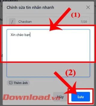 Instructions for quickly editing and deleting messages on Zalo