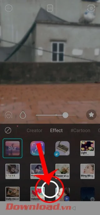 Petunjuk untuk memburamkan foto di B612