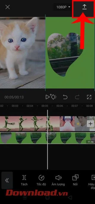 Petunjuk menggabungkan 2 video yang berjalan paralel di CapCut