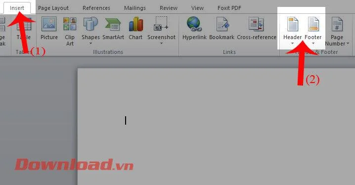 Petunjuk untuk memasukkan gambar ke Header dan Footer Word