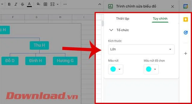 Petunjuk untuk membuat bagan silsilah dan organisasi di Google Spreadsheet