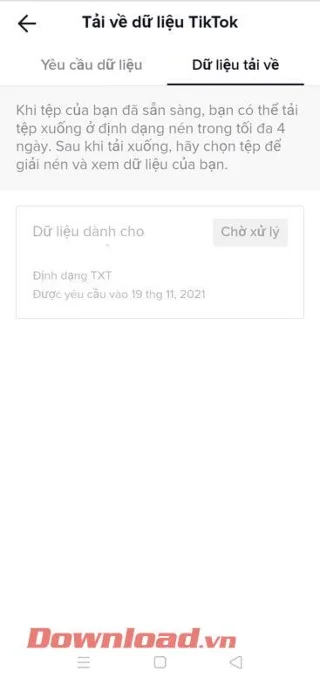 Petunjuk untuk mengunduh data akun di TikTok