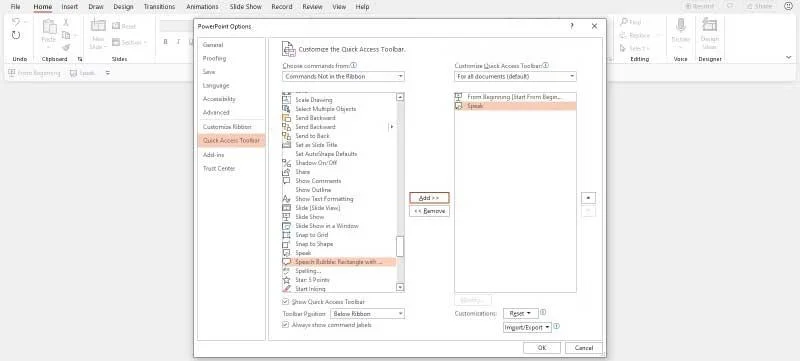 Bagaimana mengkonversi teks ke ucapan di PowerPoint