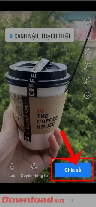 Petunjuk untuk melampirkan lokasi ke Facebook Story