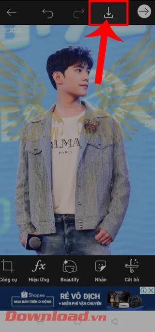 Petunjuk menambahkan sayap malaikat ke foto menggunakan PicsArt