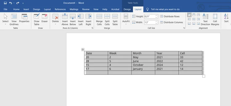 Cara memutar tabel di Microsoft Word