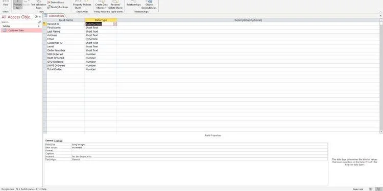 Stappen voor het maken van een nieuwe database in Access