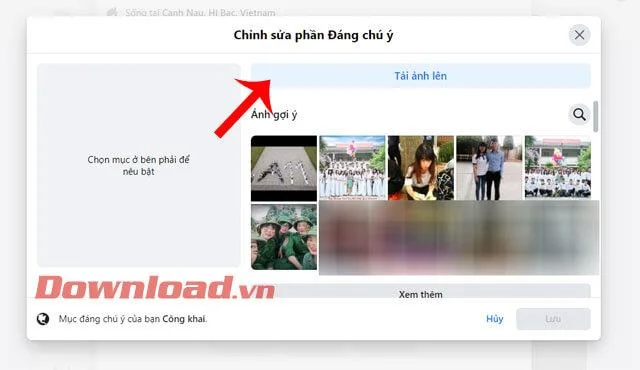 Petunjuk untuk menambahkan foto unggulan di Facebook