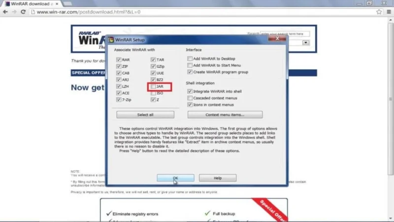 Como impedir que o WinRAR abra arquivos JAR em 3 etapas