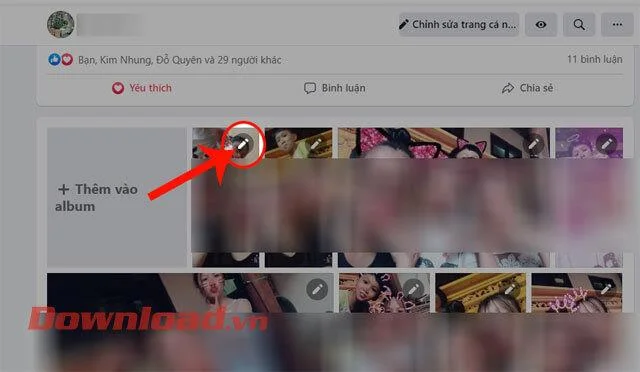 Instruções para transferir fotos para outro álbum no Facebook