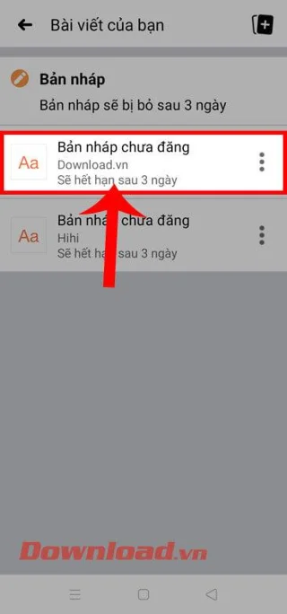Petunjuk untuk membuat dan mencari draf postingan di Facebook