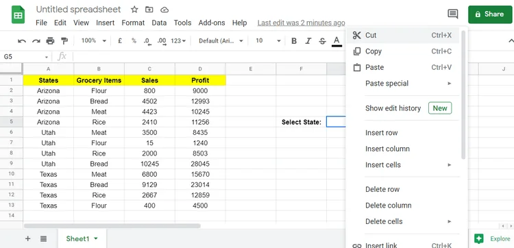 Cara menggunakan fungsi FILTER di Google Sheets
