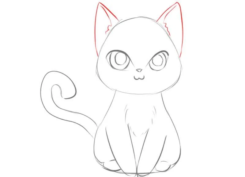 How to draw cute anime cat