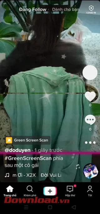 Petunjuk memasukkan latar belakang untuk merekam video Tik Tok