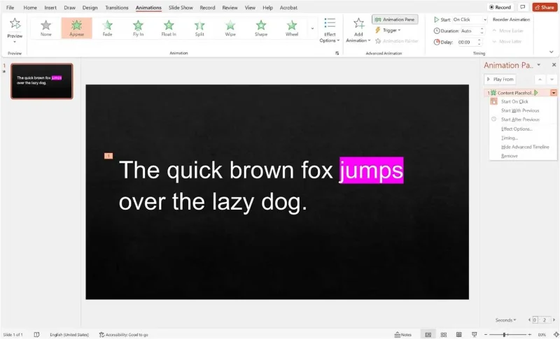 Cara menekankan sebuah kata dalam presentasi di Microsoft PowerPoint