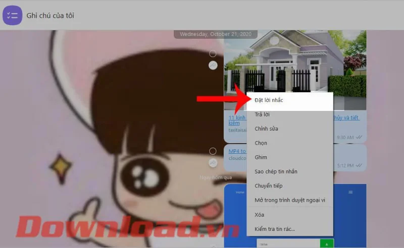 Petunjuk untuk mengatur pengingat catatan di Viber