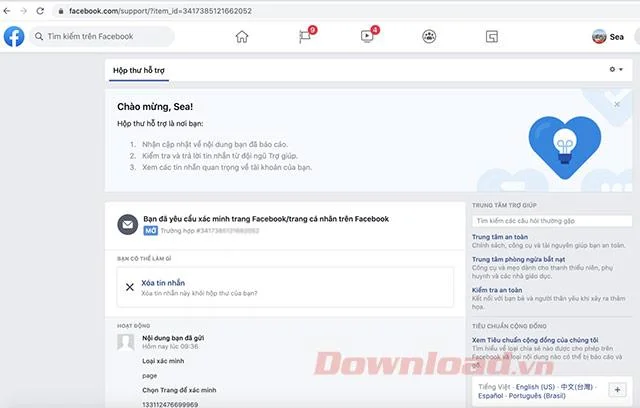 Petunjuk membuat tanda centang hijau untuk Facebook