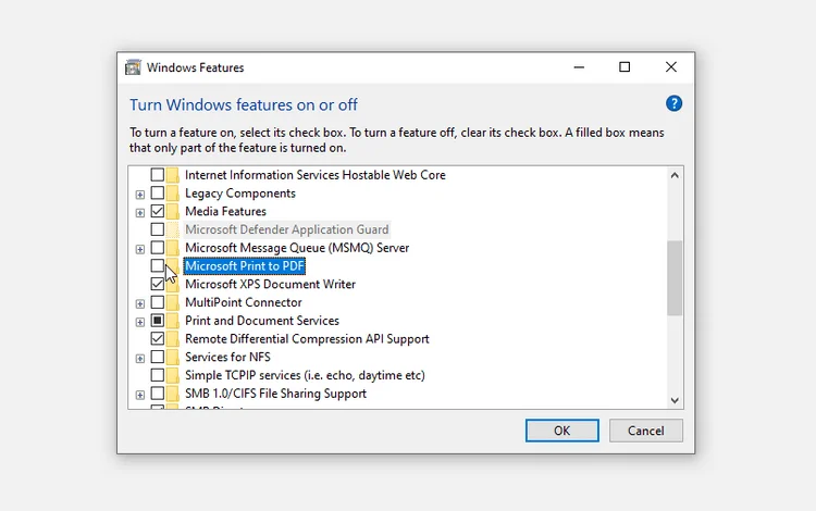 نحوه رفع خطای Microsoft Print to PDF در ویندوز
