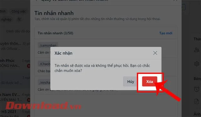 Instructions for quickly editing and deleting messages on Zalo