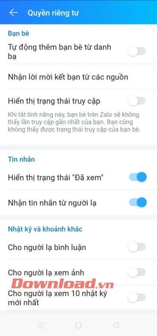 Cara mematikan notifikasi Baru saja diakses di Zalo