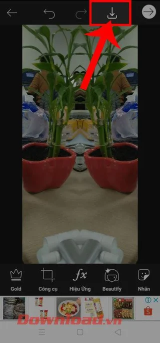 Petunjuk membuat efek gambar cermin di Picsart