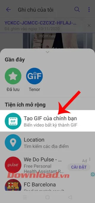 Instruções para criar seu próprio GIF no Viber