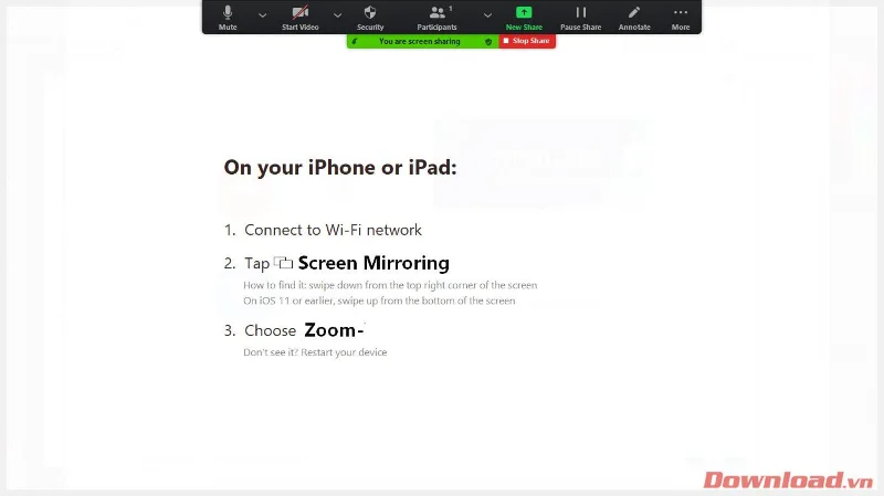 Instruções sobre como levantar a mão para falar em Zoom