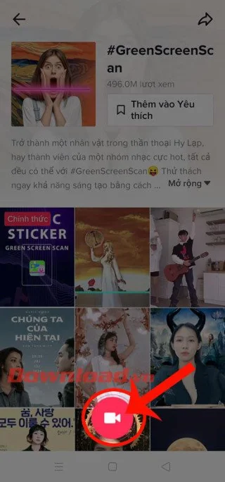 Petunjuk memasukkan latar belakang untuk merekam video Tik Tok