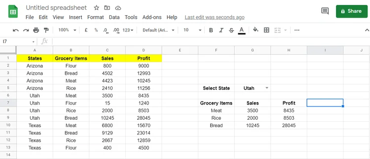 Cara menggunakan fungsi FILTER di Google Sheets