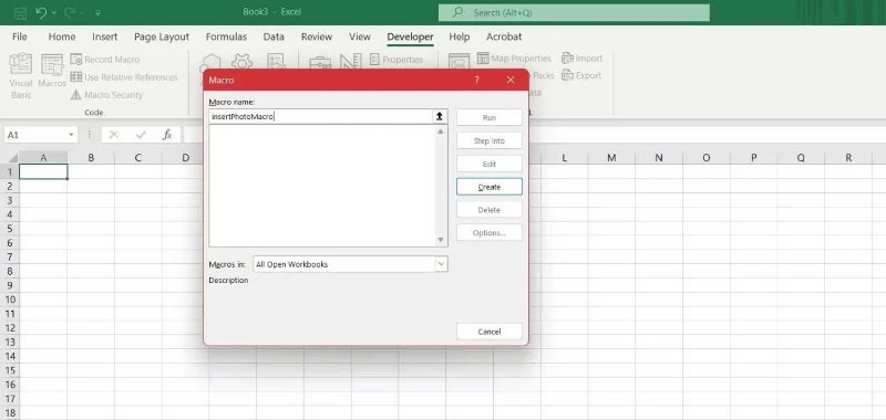 نحوه درج تصویر در سلول با استفاده از VBA در اکسل