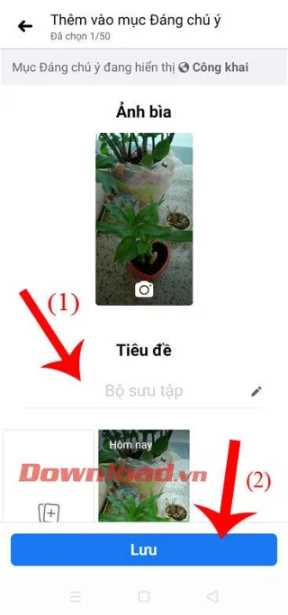 Petunjuk untuk menambahkan foto unggulan di Facebook