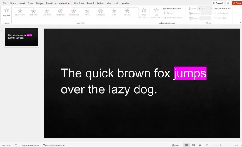 Cara menekankan sebuah kata dalam presentasi di Microsoft PowerPoint