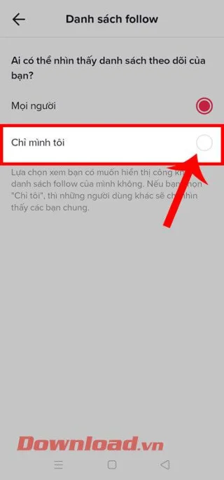 Petunjuk untuk menyembunyikan daftar ikuti di TikTok