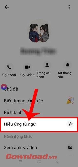 Cara mengirim pesan dengan efek kata di Facebook Messenger