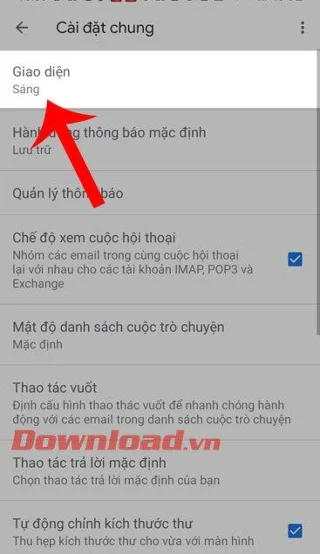 Instruções para ativar o modo de fundo escuro para Gmail em seu telefone