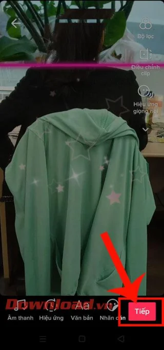 Petunjuk memasukkan latar belakang untuk merekam video Tik Tok